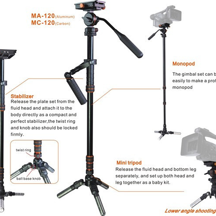 E-Image MA120 Steadycam Profesional 3 Funciones 6