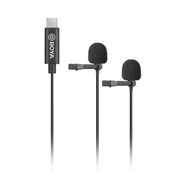 Boya BY-M3D Micrófono Lavalier DOBLE (de solapa) Con Conector USB C 1