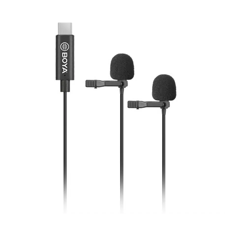 Boya BY-M3D Micrófono Lavalier DOBLE (de solapa) Con Conector USB C 1