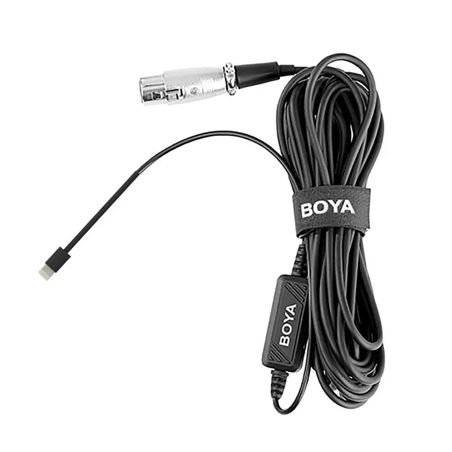 Boya BY-BCA7 Cable XLR a Lightning con Preamplificador incorporado Monitoreo y Control de Ganancia 1