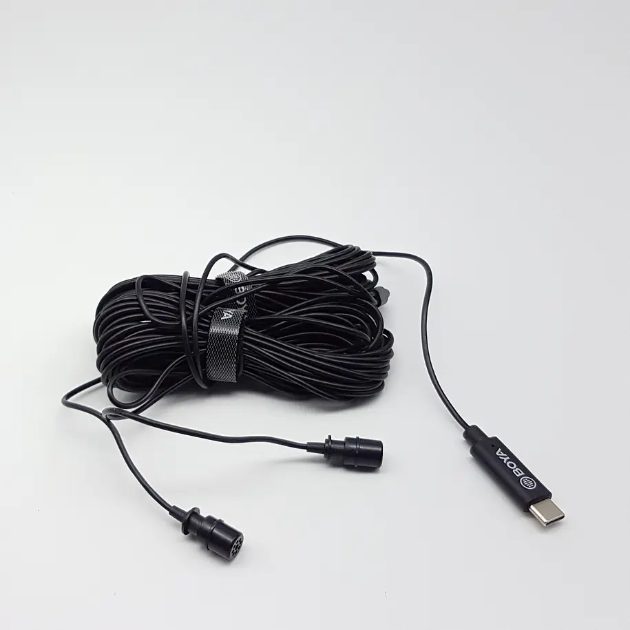 Boya BY-M3D Micrófono Lavalier DOBLE (de solapa) Con Conector USB C 2