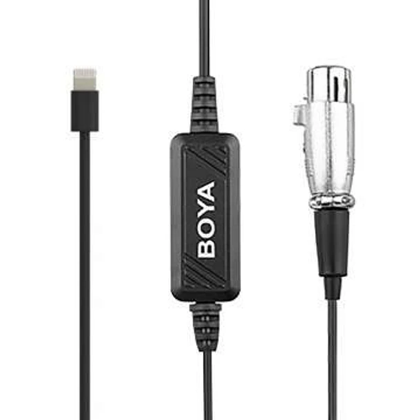 Boya BY-BCA7 Cable XLR a Lightning con Preamplificador incorporado Monitoreo y Control de Ganancia 2