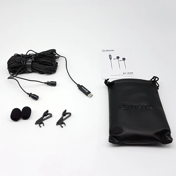 Boya BY-M3D Micrófono Lavalier DOBLE (de solapa) Con Conector USB C 3