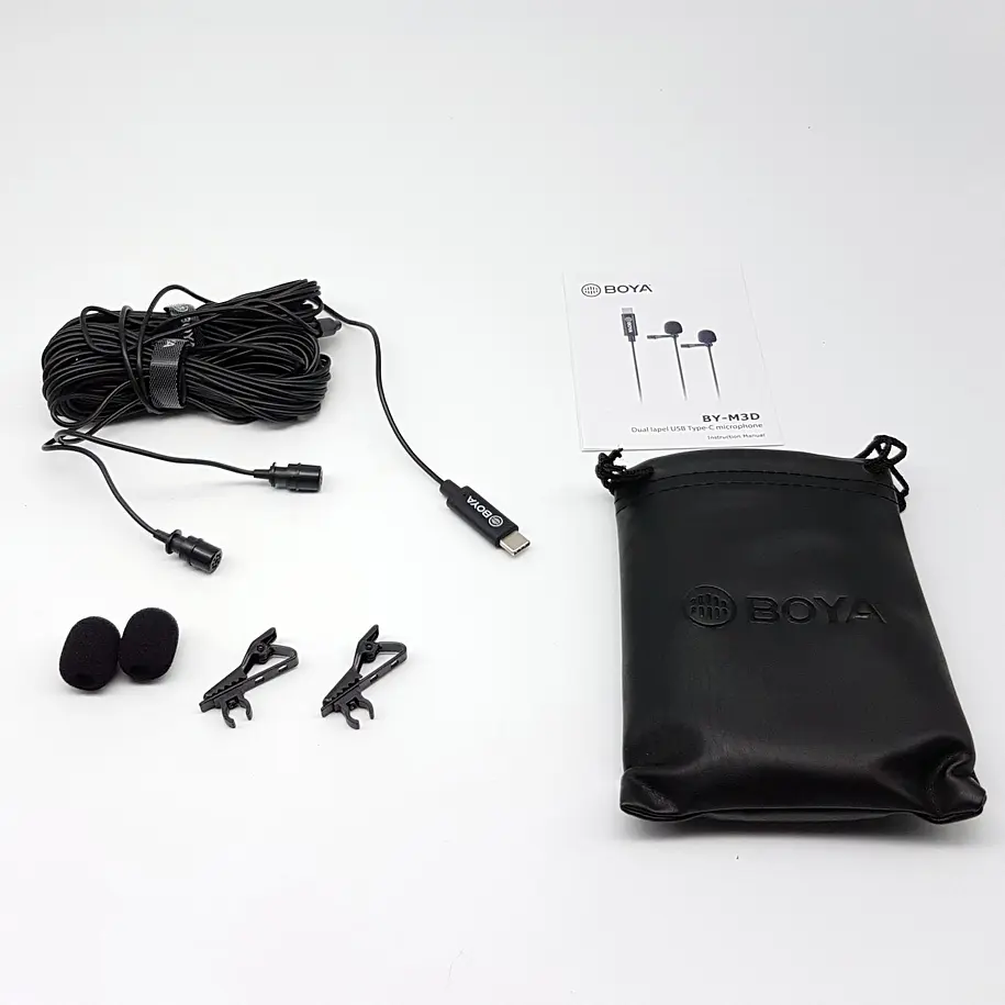 Boya BY-M3D Micrófono Lavalier DOBLE (de solapa) Con Conector USB C 3