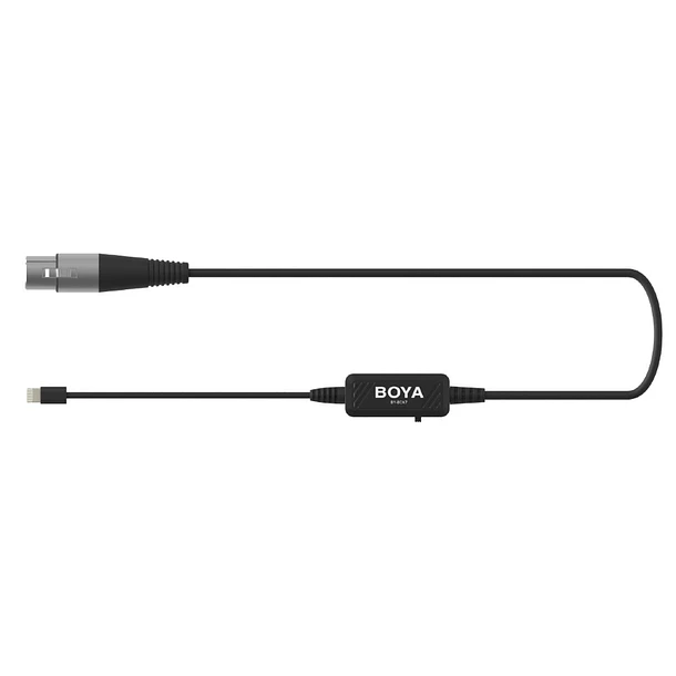 Boya BY-BCA7 Cable XLR a Lightning con Preamplificador incorporado Monitoreo y Control de Ganancia 3