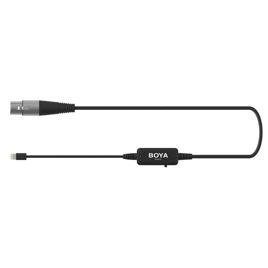 Boya BY-BCA7 Cable XLR a Lightning con Preamplificador incorporado Monitoreo y Control de Ganancia 3