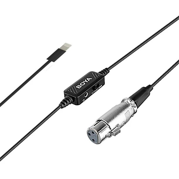 Boya BY-BCA7 Cable XLR a Lightning con Preamplificador incorporado Monitoreo y Control de Ganancia 4