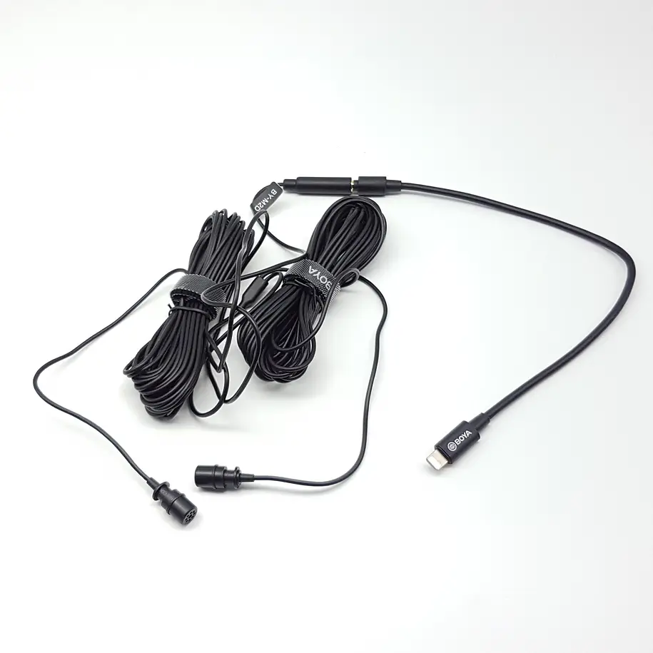 Boya BY-M2D Micrófono Lavalier DOBLE (de solapa) Para Iphone Con Conector Lightning 2