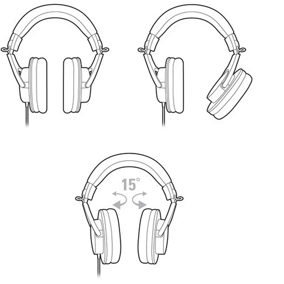 Audio-technica ATH-M20x Audífonos Auriculares Profesionales para monitoreo de audio 5