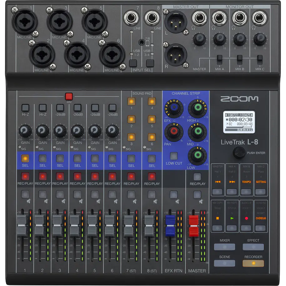 Zoom Livetrak L-8 Mixer, Podcasting, música y mucho más 3