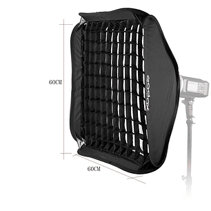 Godox Caja de Luz 60x60 con Grid  Softbox Montura Tipo Bowens