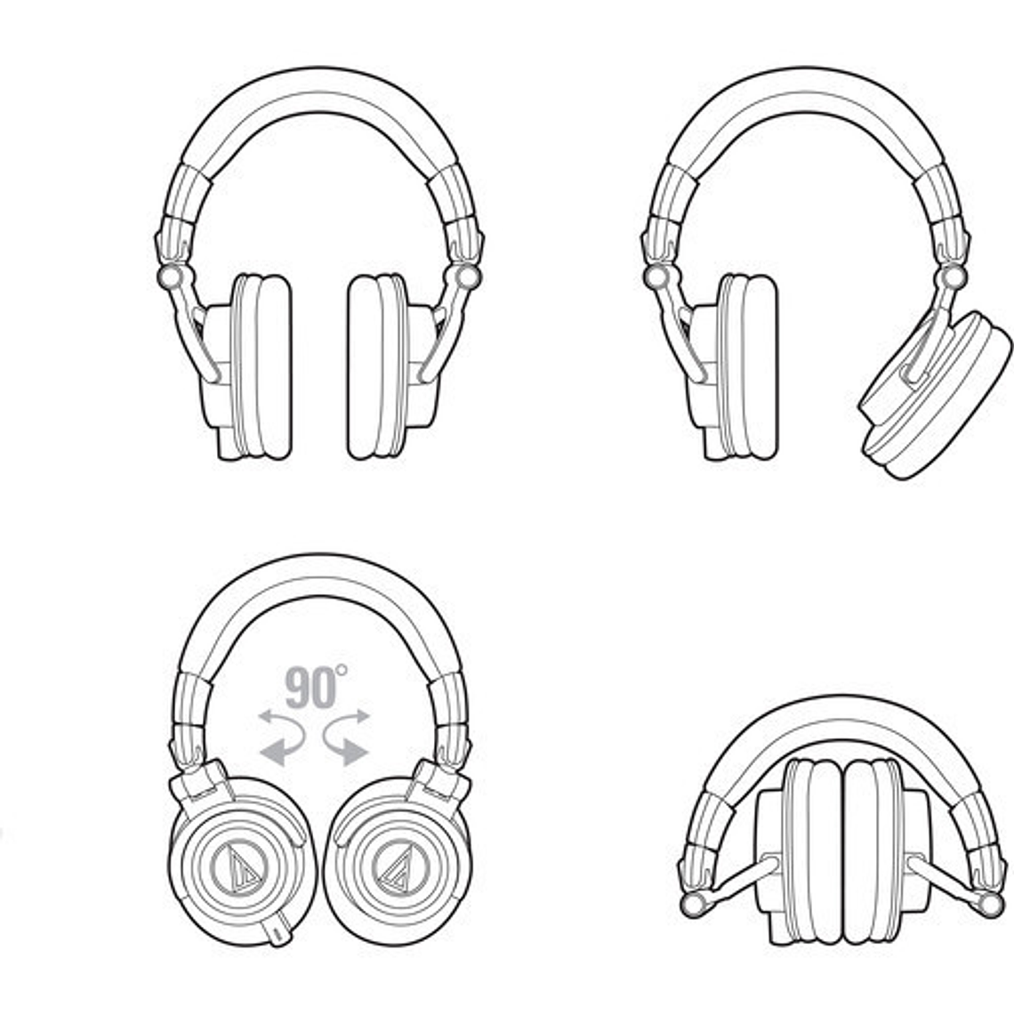 Audio-technica ATH-M50x Audífonos Auriculares Profesionales para monitoreo de audio 7