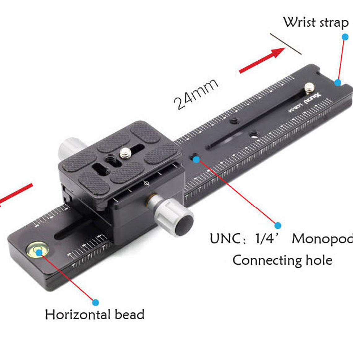 Fancier Riel de 24 cm Para Montar Cámara y Accesorios Sobre Trípode con Montura tipo Arca-Swiss 4