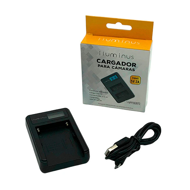 Iluminus - Cargador de baterías NP-F550 / NP-F970 alimentado por USB 4