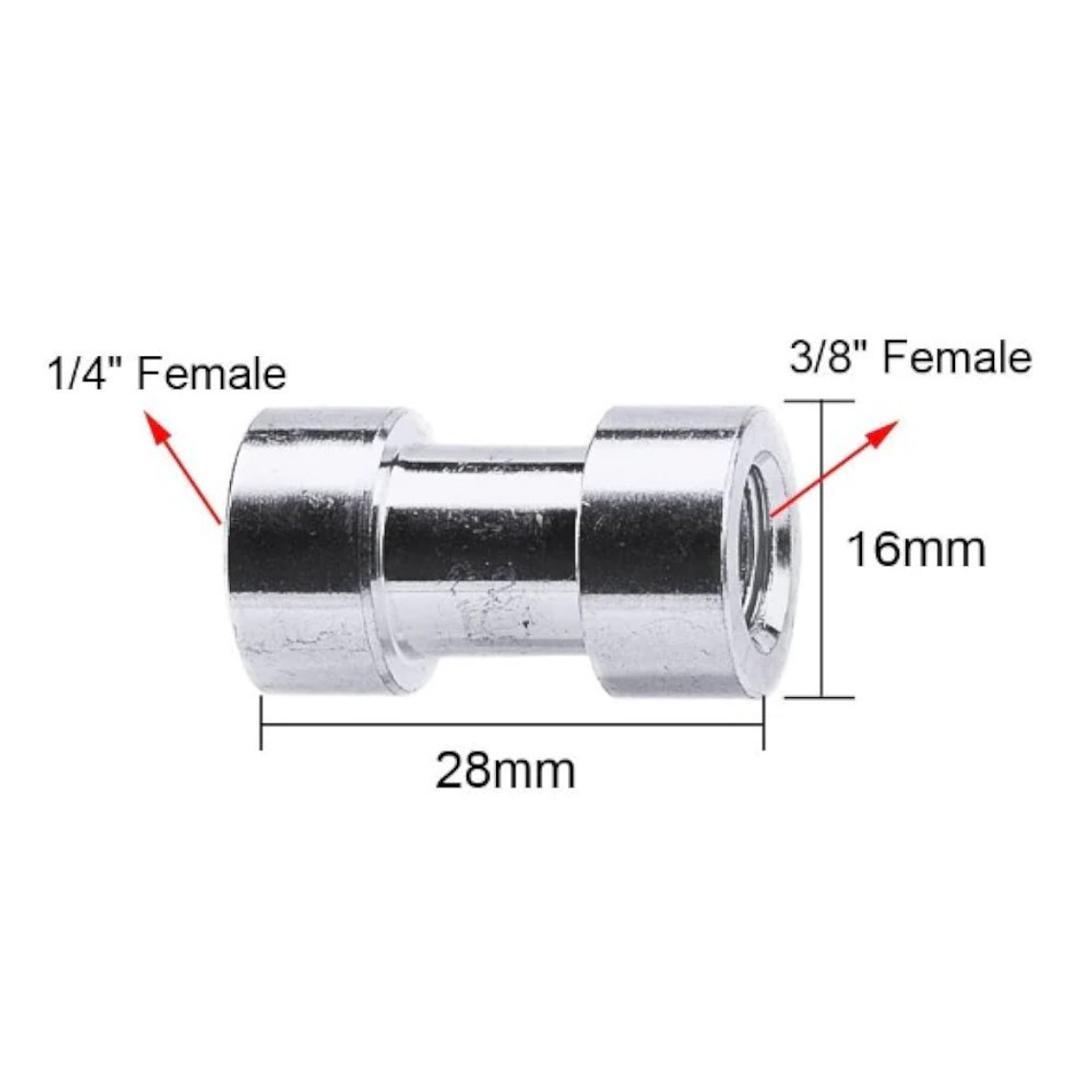 Fancier Espiga Corta Hembra de 1/4 y 3/8 Con Hilos Macho 1/4 y  1/4-3/8 5