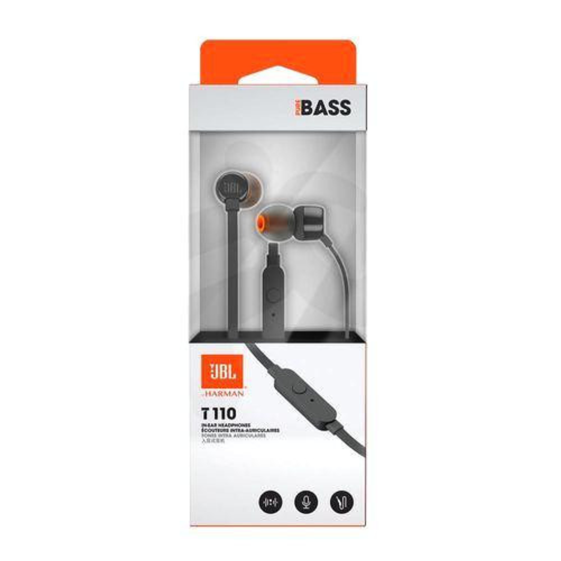 JBL T110 Negro Audífono Pure Bass Con Micrófono Incorporado 3