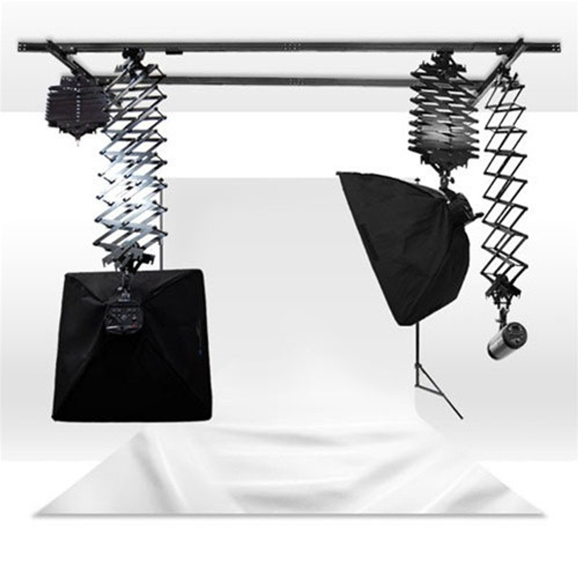 Fancier Pantógrafo Studio Sky Rail System con 4 Brazos  y 4 Rieles. Soporte de Luces y Accesorios desde el Techo 3