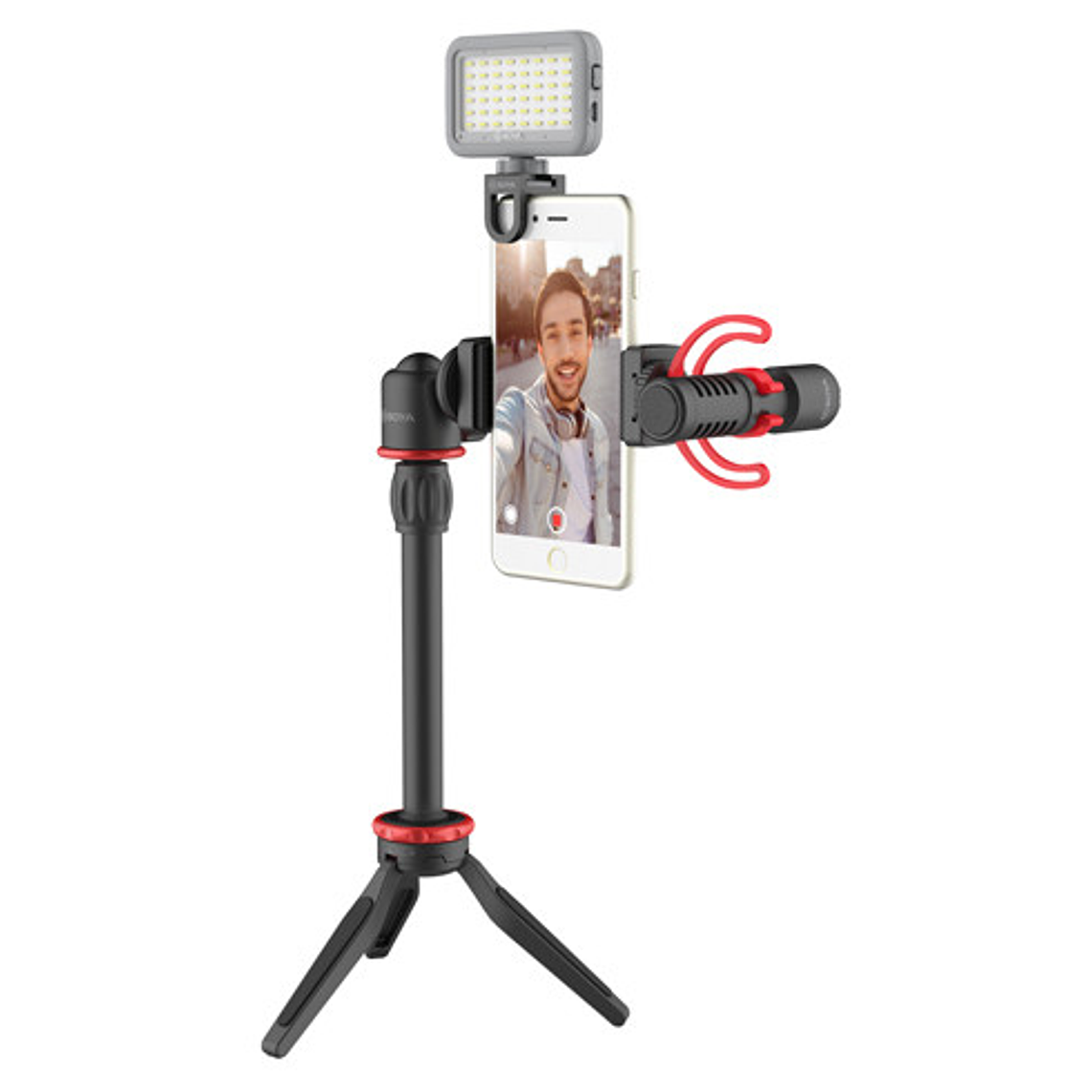 Boya BY-VG350 - Kit de Micrófono Para Teléfonos Con Trípode y Luz Led 3