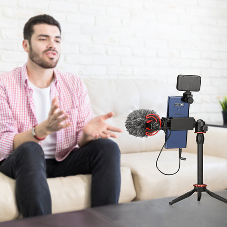 Boya BY-VG350 - Kit de Micrófono Para Teléfonos Con Trípode y Luz Led 4