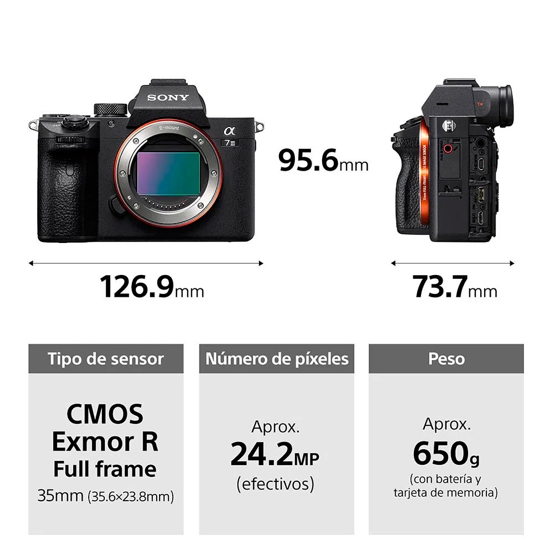 Sony Alpha 7 III Cámara Con Sensor de Imagen Full-Frame (SOLO CUERPO)  [ILCE-7M3 SOLA] 2