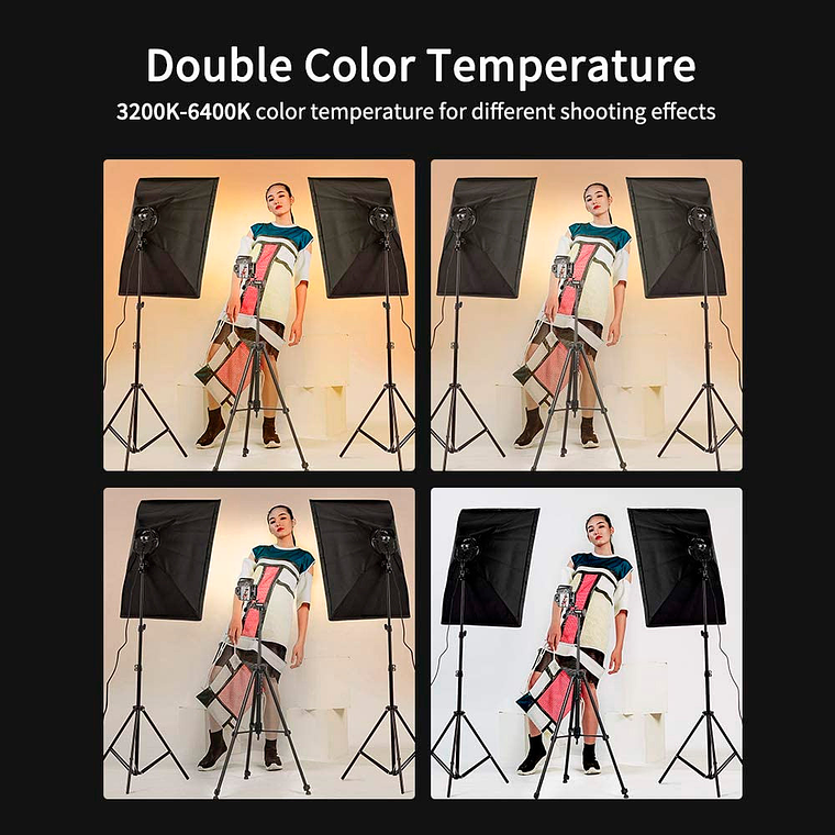 Fancier Kit de Iluminación LED Estudio Fotográfico y Filmaciones Con Softboxes 2
