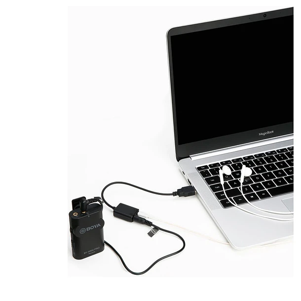 Boya BY-EA2L Adaptador Mini Cable USB a 3.5mm Salidas Para Audífono y Micrófono 5