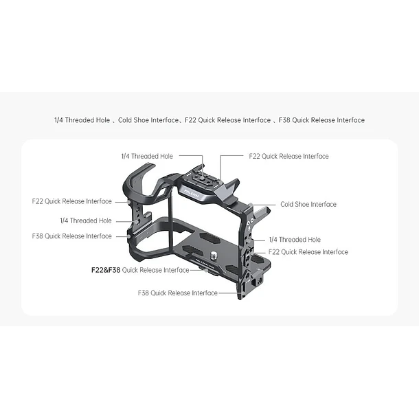 Falcam UL-2634 Carcaza Para Canon R5 y R6  Con Monturas Para Accesorios F22 y F38 11