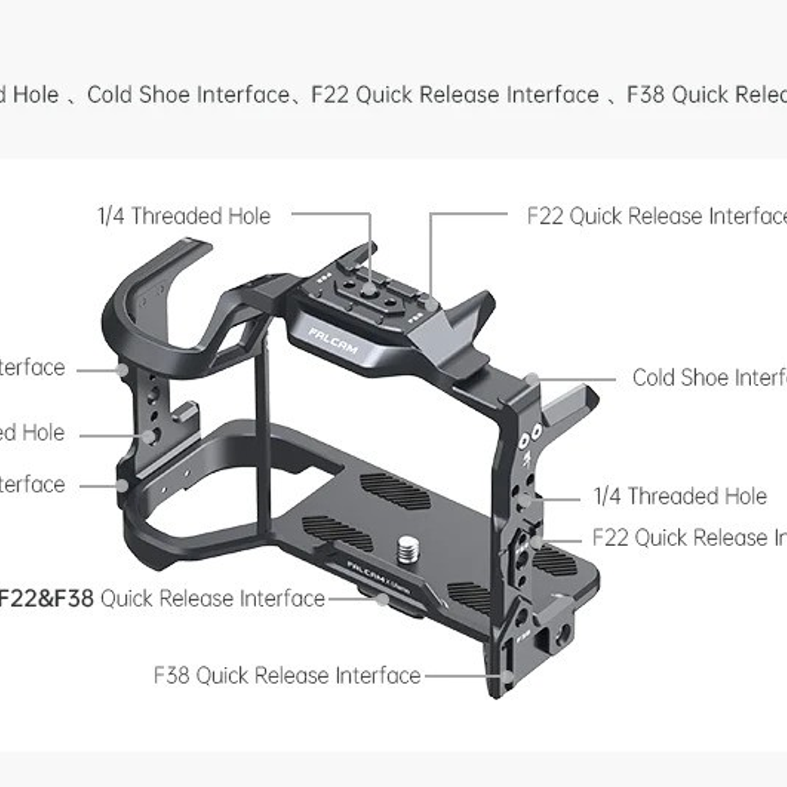Falcam UL-2634 Carcaza Para Canon R5 y R6  Con Monturas Para Accesorios F22 y F38 11