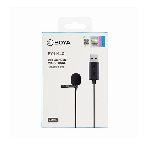Boya BY-LM40 Micrófono Lavalier USB Cable de 4 Metros 4
