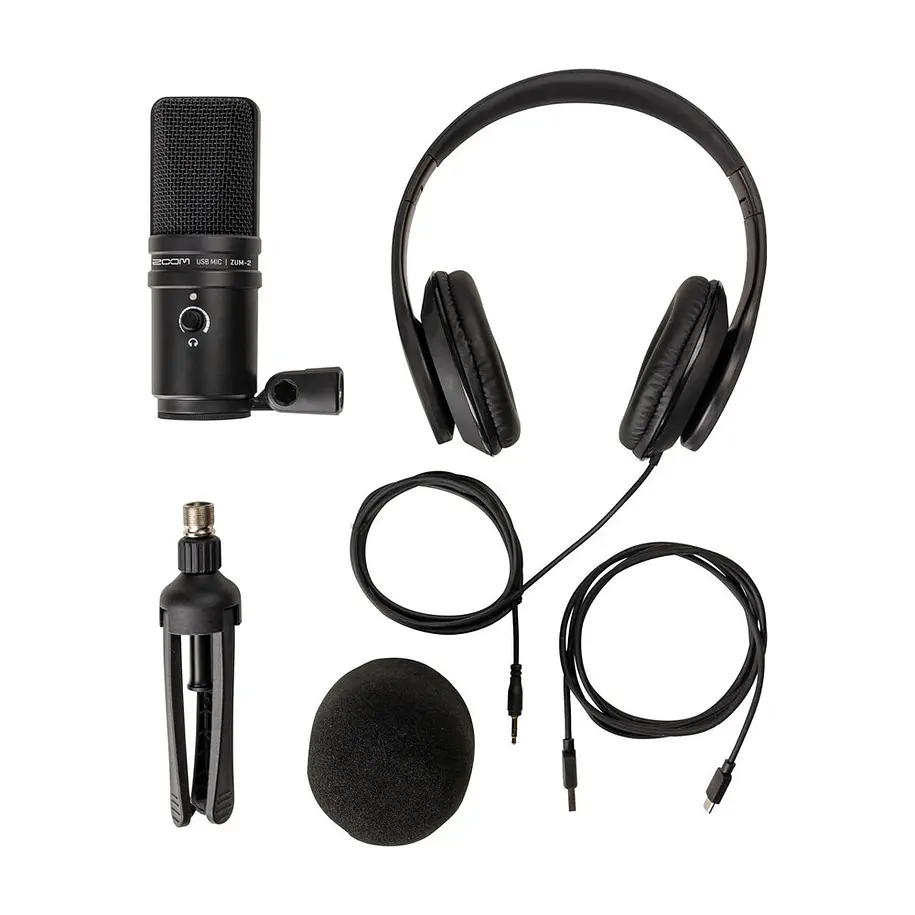 Zoom ZUM-2PMP Pack de Podcast Con Audífonos y Micrófono USB 2
