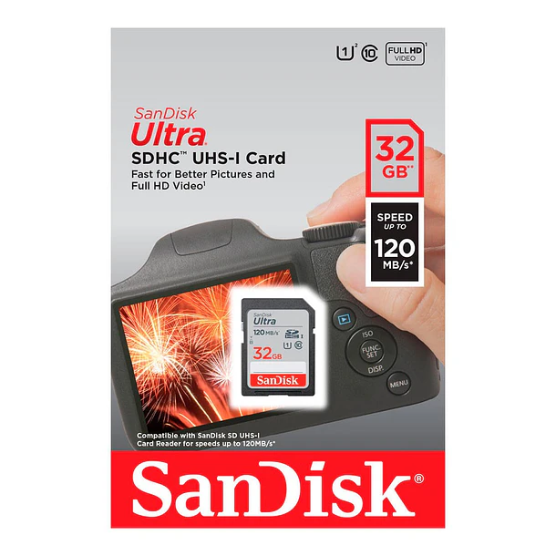 SanDisk 32GB SD ULTRA 32GB UHS-I 120MB/s - 80 MB/s 4
