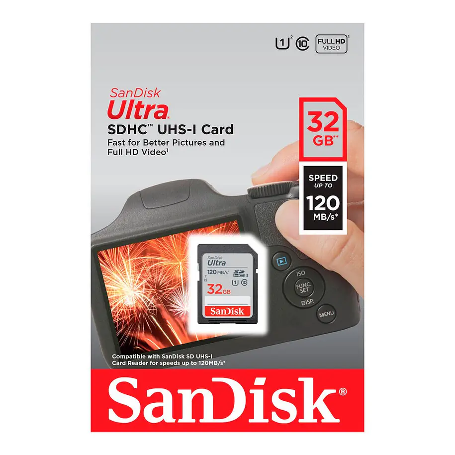 SanDisk 32GB SD ULTRA 32GB UHS-I 120MB/s - 80 MB/s 4