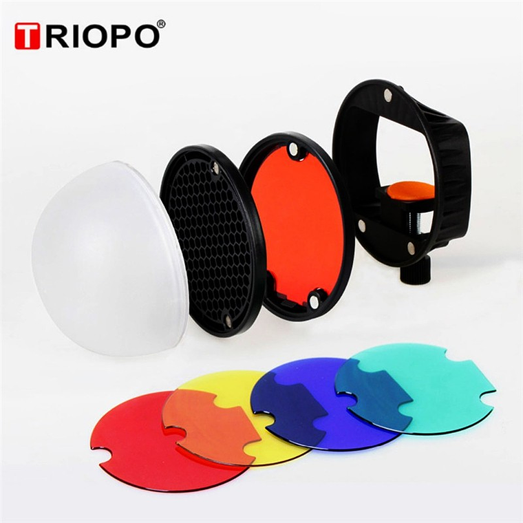 Triopo TR-08 Set de Accesorios Para Flash Speedlight de Cualquier Marca 12