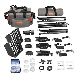 Godox S30 x 3 Maleta de 3 Luces Led Enfocable Con Accesorios S30-D