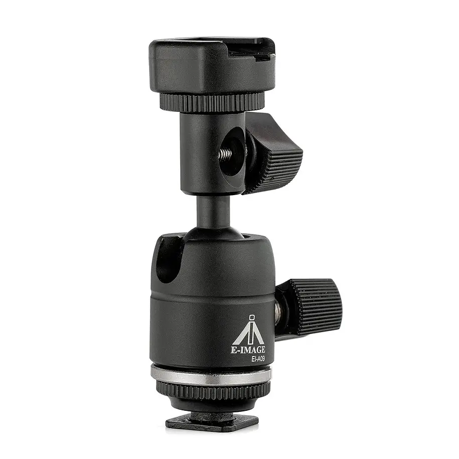 E-image EI-A09 Sujetador Para Flash o Foco Led y paraguas Con Ballhead 4