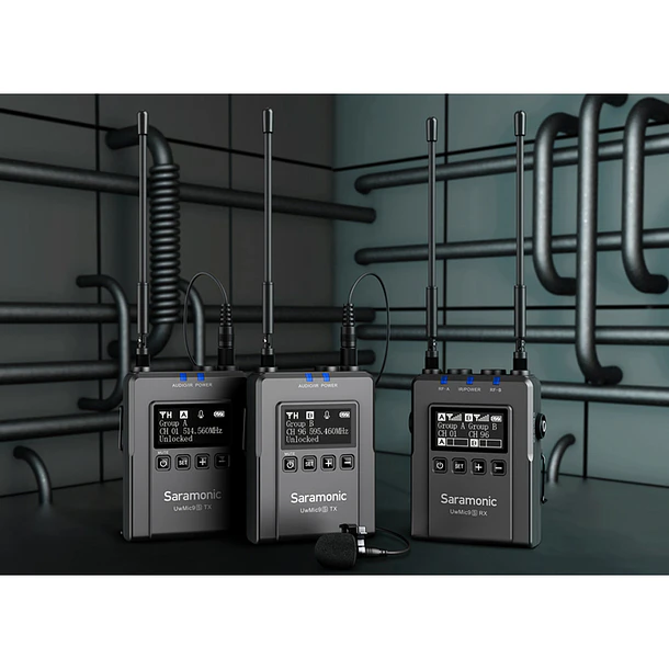 Saramonic UwMic9S k2 (TX + TX + RX) Kit con TX9S + TX9S + RX9S 3