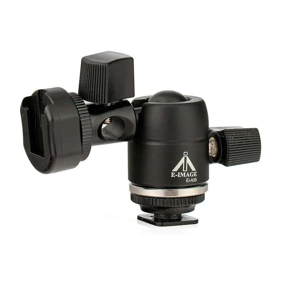 E-image EI-A09 Sujetador Para Flash o Foco Led y paraguas Con Ballhead 5