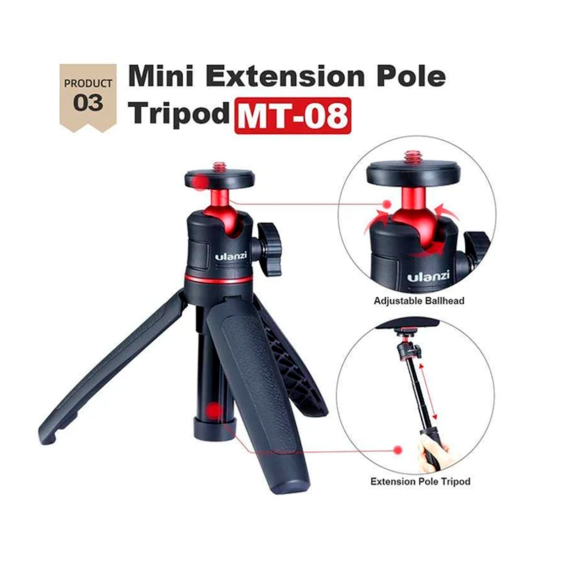 Ulanzi VIDEO KIT Trípode, Soporte de Teléfonos y Micrófono 6