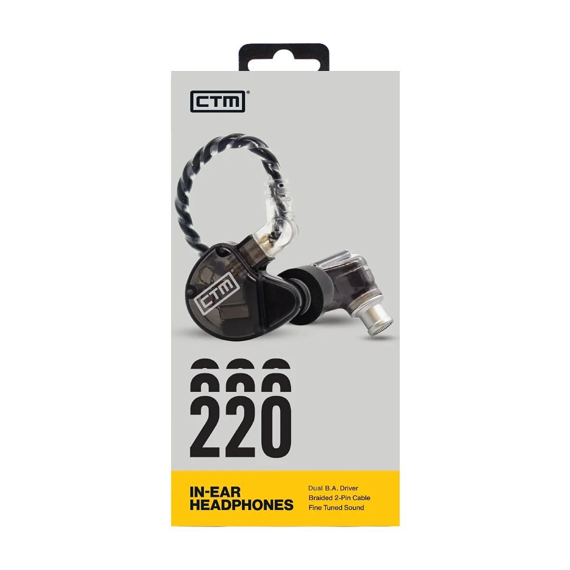 CTM CE220CL - Pro Isolating Dual Driver Wired Earphones - Smoke 2