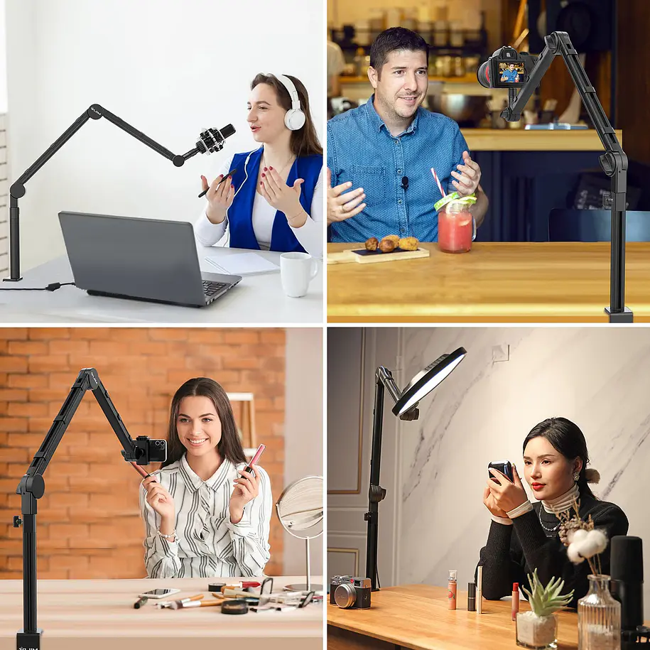 Vijim LS24 Brazo Multifuncional de Escritorio Para Cámara, Luz, Teléfonos o Accesorios 12