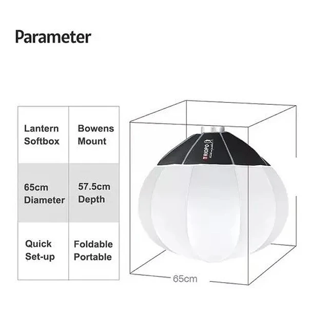 Triopo KQ65 Softbox Tipo Lantern 65cm Montura Bowens 8