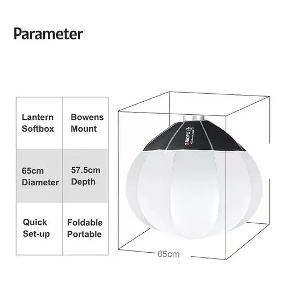 Triopo KQ65 Softbox Tipo Lantern 65cm Montura Bowens 8