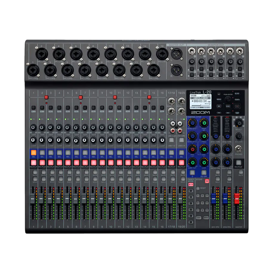 Zoom L-20 Livetrak Consola Digital de Audio Profesional 20 Entradas 12