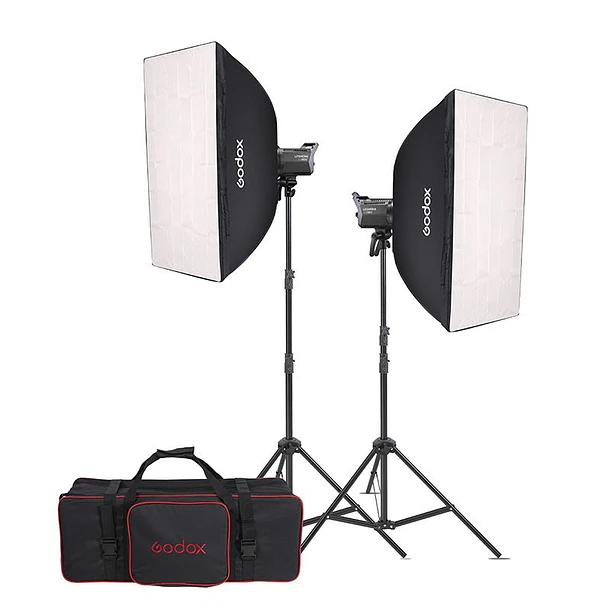 Godox LA150BI-K2 Set de 2 Luces Litemons LA150BI Bicolor Con Trípodes y Softboxes 10
