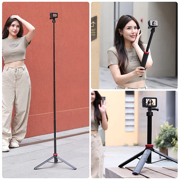 Ulanzi Go-Quick II Mini trípode Con Soporte Para Cámaras Deportivas Con Barra Extensora de 1.4m 6