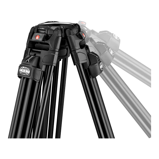 Manfrotto 504X Cabezal de video fluido y trípode de aluminio 645 FAST con esparcidor de nivel medio 6
