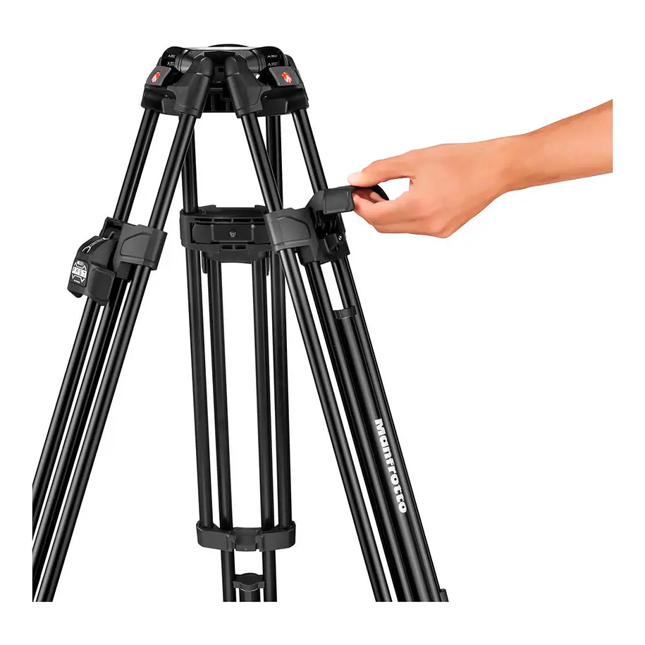 Manfrotto 504X Cabezal de video fluido y trípode de aluminio 645 FAST con esparcidor de nivel medio 7