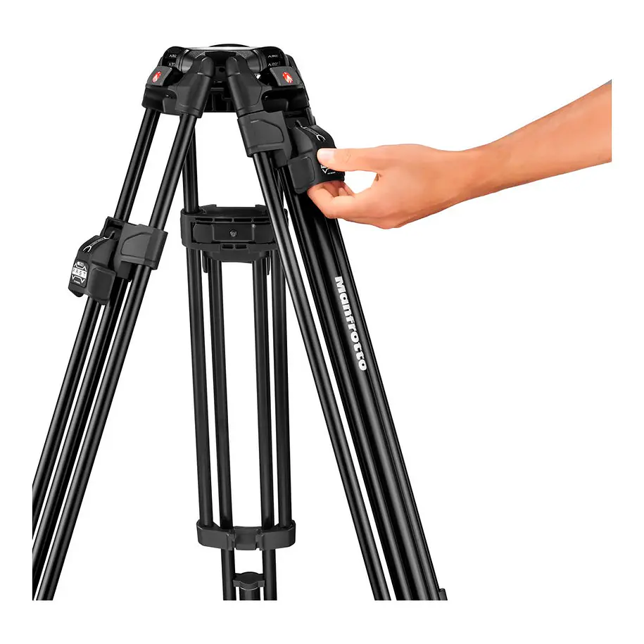 Manfrotto 504X Cabezal de video fluido y trípode de aluminio 645 FAST con esparcidor de nivel medio 8