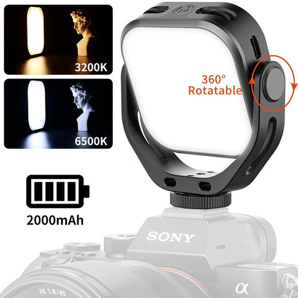 Vijim VL66 Luz Led Pequeña Rota en 360° 3200-6500K 10
