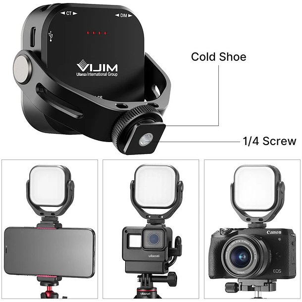 Vijim VL66 Luz Led Pequeña Rota en 360° 3200-6500K 13